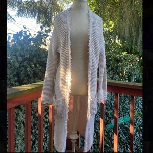 Free People Cream Knit Duster